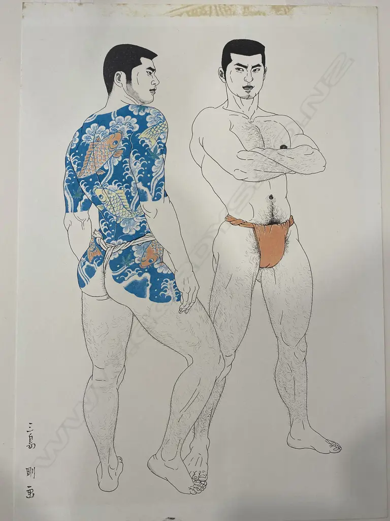 Unidentified artist 'Sturdy and heavy Mishima' (Yukio Mishima), Image 1++